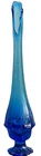 Vintage Valencia Fenton Colonial Blue Art Glass Swung Vase 15.5” Tall Pedestal