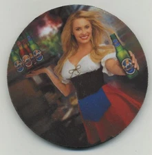 Sexy St Pauli Girl BEER COASTER - Blonde German Bar maid - European Bier