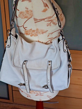 Hogan Tasche weiß mit gestreiften Innenfutter - silberne Hardware