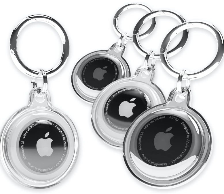 Waterproof AirTag Keychain Holder 4-Pack for Apple Airtag GPS Tracker