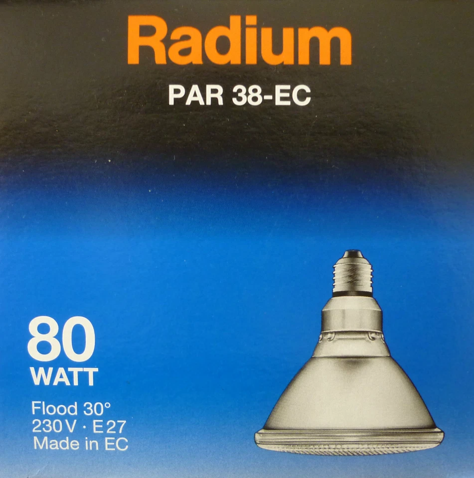 OSRAM/RADIUM PAR 38 E27 Strahler  Lampe 60W 75W 80W 120W FLOOD SPOT Leuchtmittel - Bild 2 von 4
