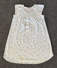Miss Elaine Womens Small Nightgown Robe Blue Flannel Floral Grandmacore