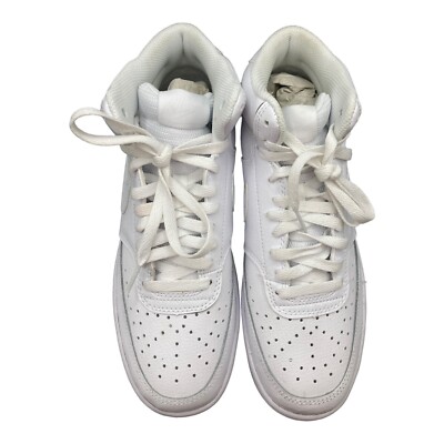 Nike Court Vision Mid Sneakers Triple White CD5466-100 Men display picture 1