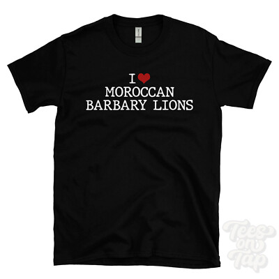 I LOVE MAROCCAN BARBARY LIONS T-SHIRT Herz Wildtiere Großkatzen gefährdete Arten