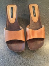 Görtz Holz Pantoletten Schuhe Damenschuh Clogs Größe 38