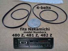 4 BELT KIT FITS NAKAMICHI TAPE DECK 480 Z 481 Z 482 Z LOT OF FOUR BELTS NEW 