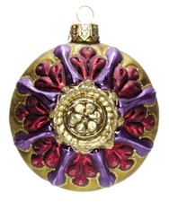 2003 Made In Poland Multicolor Star Motif Glass Hanging Christmas Ornament