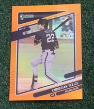 CHRISTIAN YELICH - 2021 DONRUSS - HOLO ORANGE PARALLEL CARD #200 - BREWERS - MLB
