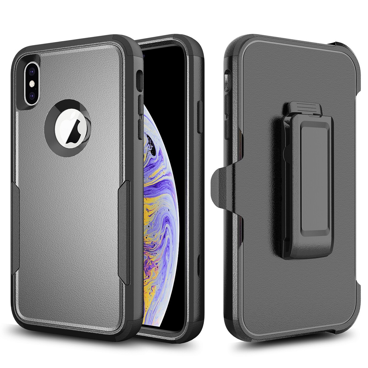 Phone Case For Apple iPhone X XR XS Max 10 Heavy Duty Cover + Belt