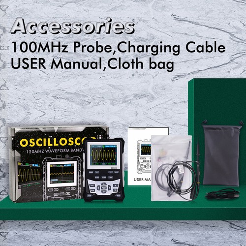 Digital LCD Handheld Oscilloscope 120MHz Bandwidth 500MSa/s Sampling Rate E6C1 - Picture 11 of 12