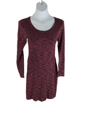 Women's Dresses Small Tart Women  Casual Long Sleeve Sweater Sheath Midi Red