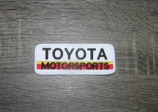 Toyota Motorsports Racing Car Vintage Style White Retro Iron On Patch 4" x 1.5"