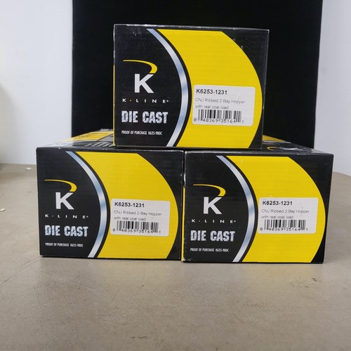 K-line K6253-1231 CNJ Ribbed 2-bay hopper, set of 3 - Picture 5 of 5