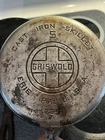 Vintage Large Block Logo Griswold No 5, 724 A Cast Iron Skillet Chrome Nickel
