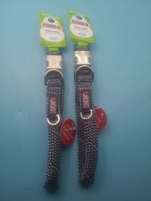 2- Kong Reflective Adjustable Rope Dog Collar -Small 11-14in - New With Tags