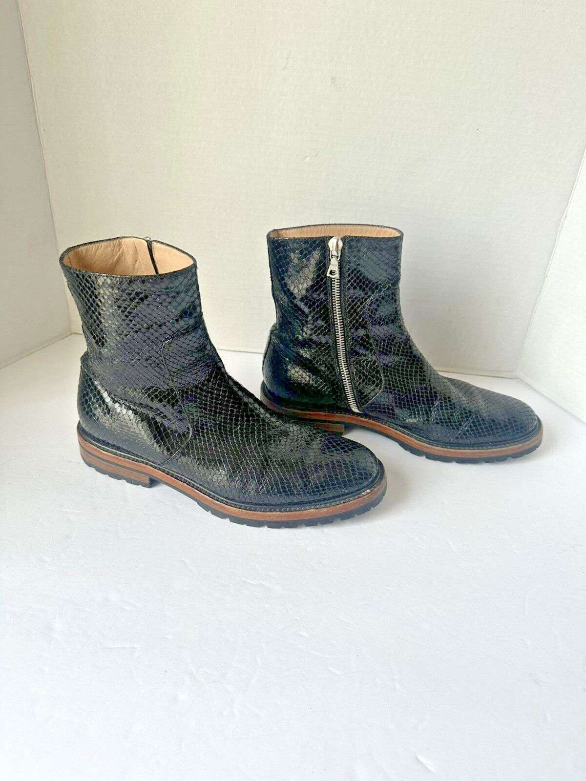 RARE ! VINTAGE DRIES VAN NOTEN Leather Python Pat… - image 2