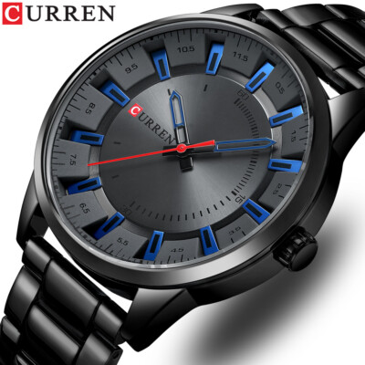 Luxus Herren Edelstahl Armbanduhr Top Analog Quarz Wasserdichte Uhr Curren Uhren