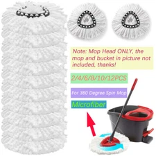 2/12 pcs Replacement Microfiber Mop Head Easy Clean Wring Refill For O-Cedar US