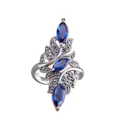 Exquisite Blue Zircon Rings - Classic Female New Fashion Wedding Ring Jewelry