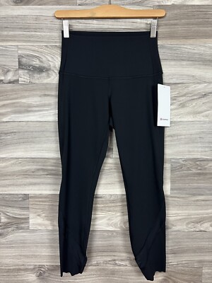 Lululemon Wunder Under HR Crop 23  *Scallop Hem Luxtreme Size 6 Black BLK 26715