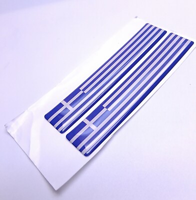 GREECE GREEK FLAG 3D EPOXY CAR EMBLEM SET (2) FLEXIBLE DURABLE WATERPROOF