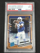 2023 Donruss Clearly Anthony Richardson Bronze Auto /75 Colts Rated Rookie PSA 9