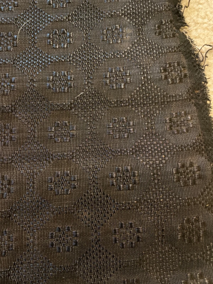 Antiguo lote de 4 fundas para sillas de tela tapicería de crin de caballo Art Deco tejidas negras Foto 2 de 4