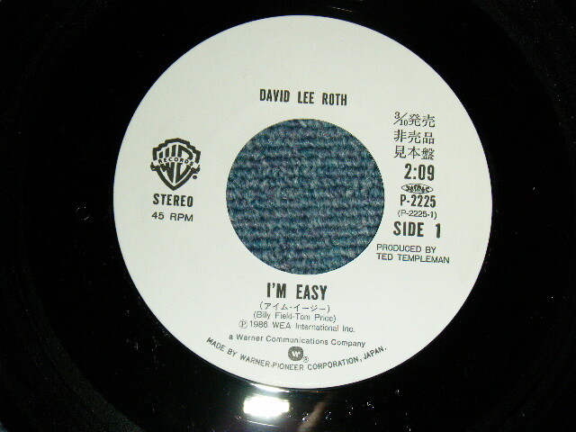 DAVID LEE ROTH Japan 1987 WHITE Label PROMO NM P-2225 7