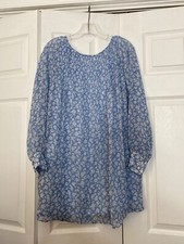 Urban Outfitters Kimchi Blue Size Medium Tunic Blue Floral Print Long Sleeve M
