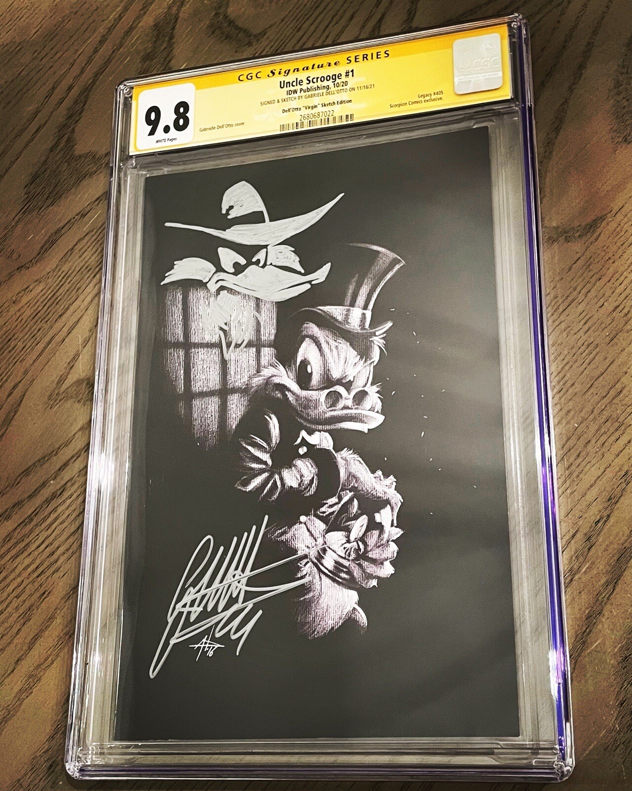 UNCLE SCROOGE 1 B&W 97 VARIANT CGC 9.8 SS GABRIELE DELLOTTO DARKWING ...
