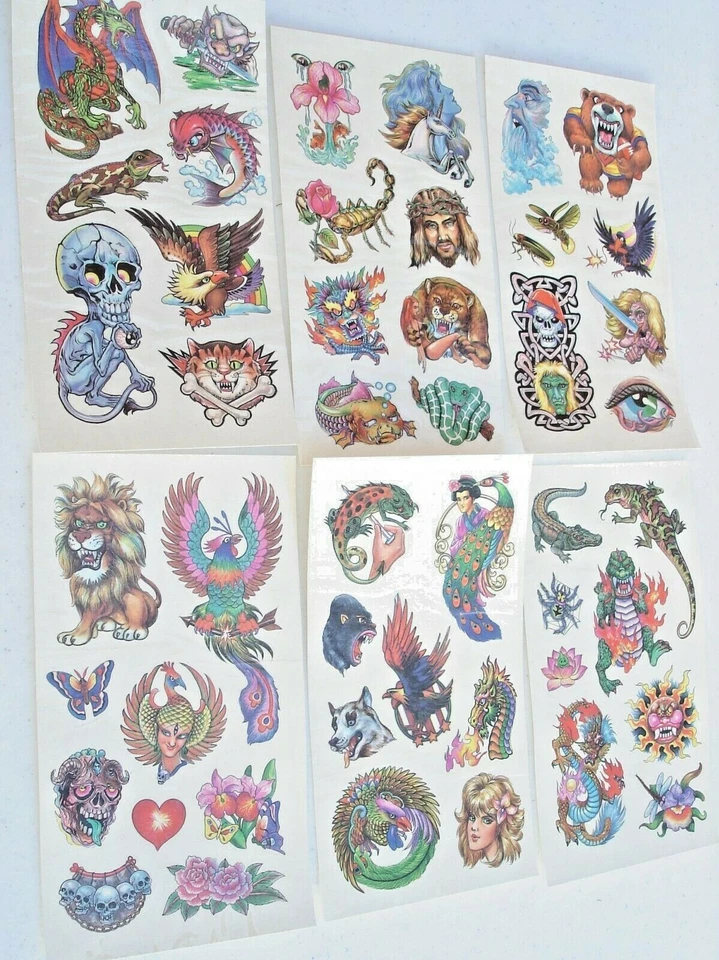 Lote de tatuajes temporales de Halloween 0 de 24 tarjetas.800 F carnavales, fiestas, juguetes, favor Foto 3 de 4