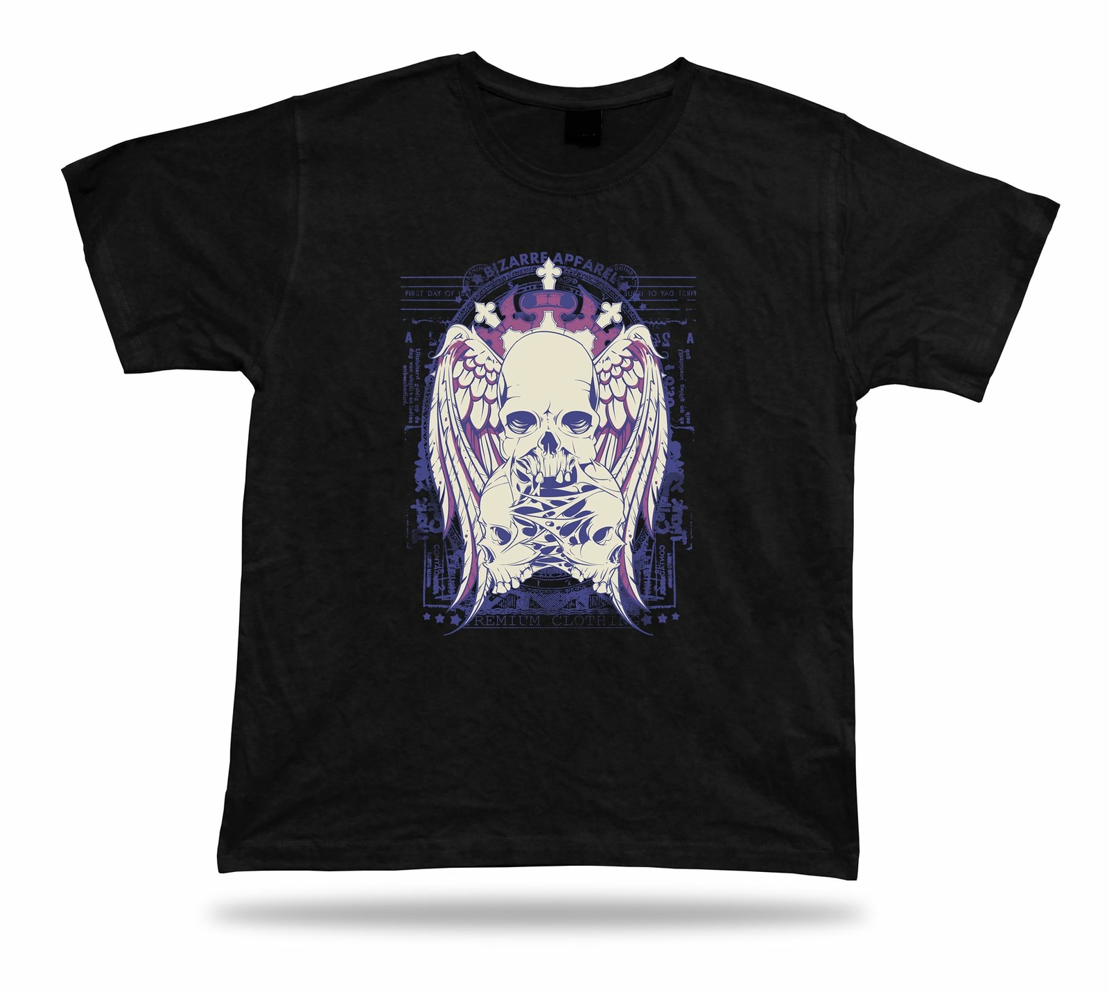 Tshirt Tee Shirt Birthday Gift Idea Skulls Bio Wings Bizzare Apparel Stamp Rot