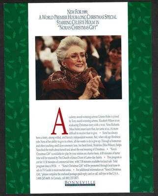 1989 Celeste Holm &Amp;Quot;Nora&Amp;#39;S Christmas Gift &Amp;Quot; Xmas Tv Movie Media Promo | Ebay
