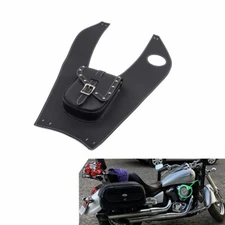 For Kawasaki Vulcan VN500 800 900 1500 Black PU Leather Tank Cap Panel Cover Bag
