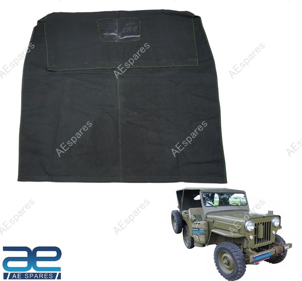 Leinen Weich Top GrüN Farbe FüR Willys Jeeps CJ2A CJ3A S2U-image