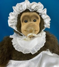 Hosung Baby Monkey Chimp Plush Hand Puppet Stuffed Animal W Pacifier 14"