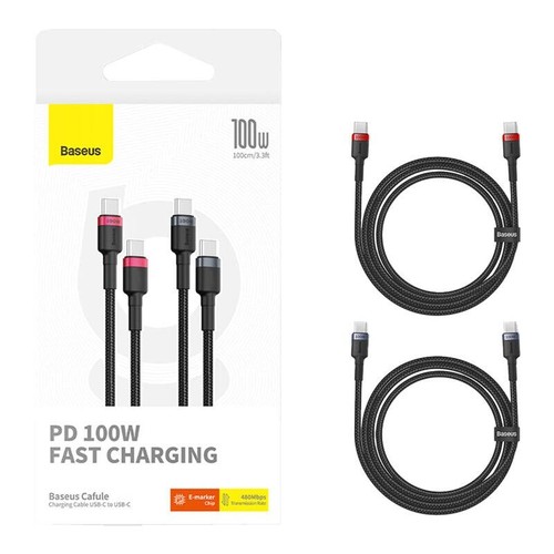 Câbles USB C Vers USB C 100W Charge Rapide Samsung MacBook iPhone 1m Lot de 2 - Photo 7/10