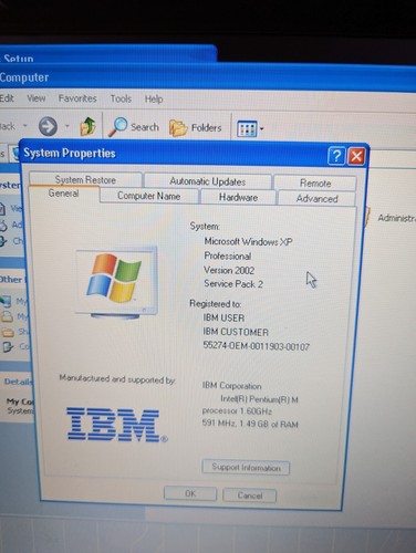 IBM THINKPAD R51 Intel Pentium M Laptop/Windows XP/Docking Unit/Keyboard/Mouse - Picture 8 of 9