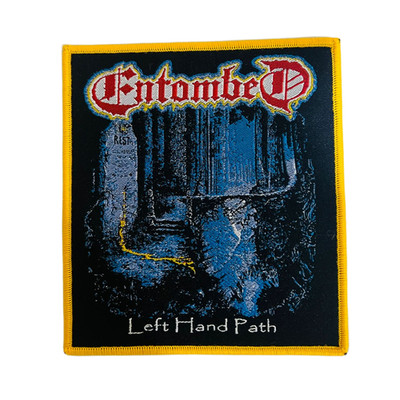 ENTOMBED - Left Hand Path - Woven Patch - yellow  border