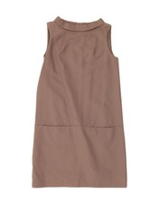 ZARA Womens Sleeveless Sheath Dress UK 10 Small Grey Cotton CA12