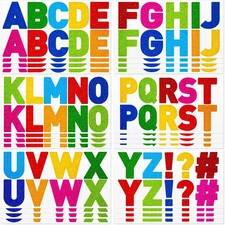 232 Pcs 24 Sheets Large Glitter Letter Stickers Big Font Alphabet Letter Self Ad