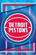 Detroit Pistons NBA Metal Sign 12x8in Basketball Wall Decor