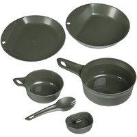 Wildo Campinggeschirr Explorer Kit Oliv Outdoor Geschirr Campingset 6-Teilig