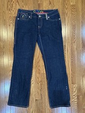 Coogi Rainbow Threaded Low Rise Jeans Women  s Size 13/14 EUC
