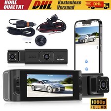 3 Kanal Dashcam Auto Vorne Hinten und Innen Autokamera 1080P Nachtsicht G-Sensor