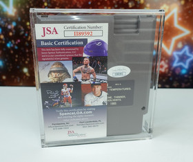 NES Jeopardy Alex Trebek Autographed Cartridge In Acrylic Case With COA