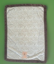 Vintage Carters Little Tiger Brown Zebra Print Soft Brown Plush Baby Blanket