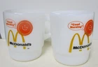 LOT OF 2   McDonald's 1970s Vintage Coffee Mug Good Morning Milk Glass FIRE KING
