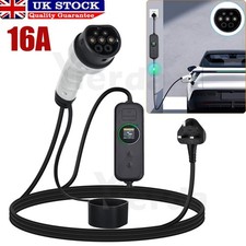 3.5KW Portable Ev Charger Type 2 UK Plug 16 Amp Electric Car Charging 5M Cable