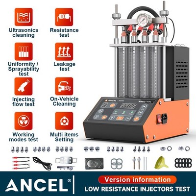 ANCEL ANJ400 Ultrasonic Fuel Injector Cleaner Tester Nozzle Cleaning Machine GDI